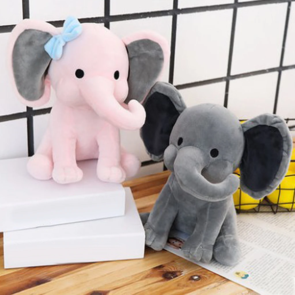 Lovely 9.8 inches Elephant Plush Stuffed Animal Toy for Sleeping Birthday Present for Kids Girls