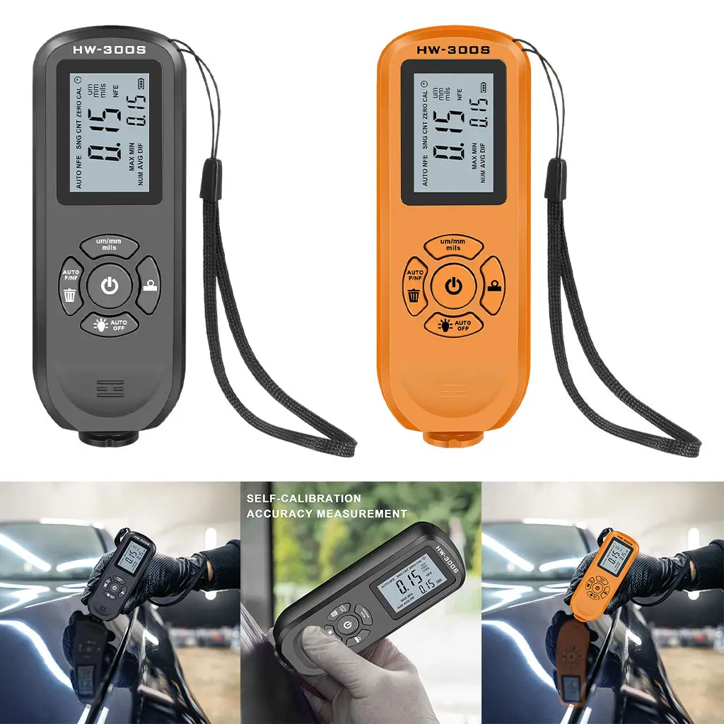 Thickness Gauge LCD Backlight Display Car Paint Tester Fits for Car Accident Detection Automotive Car