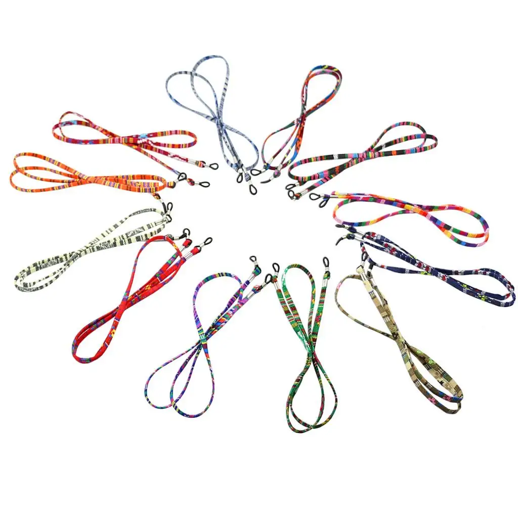 12Pcs Colourful Cotton Eyeglasses Rope Sunglasses Strap Holder Retainer 