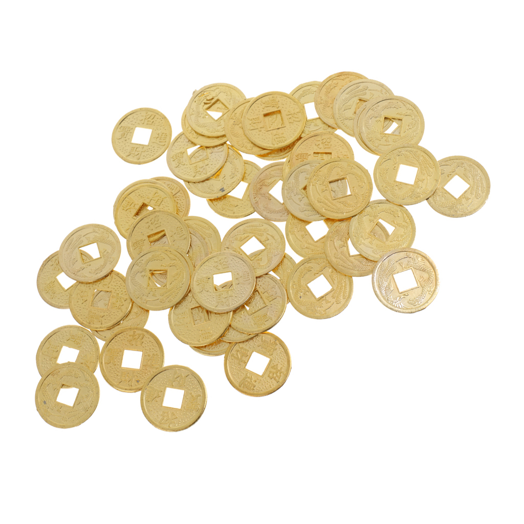 50pcs Feng Shui Coins 0.9'' Lucky Coin I Ching Money for Wealth Health