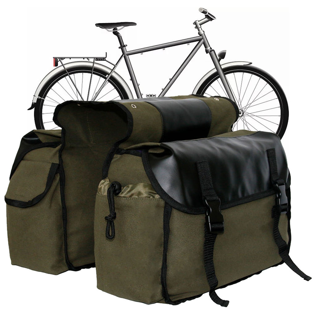 Waterproof Bike Double Pannier Bags Outdoor 30-40L Capacity Pack Rack Large Pockets Trunk for Bicycle Motorcycles Traveling