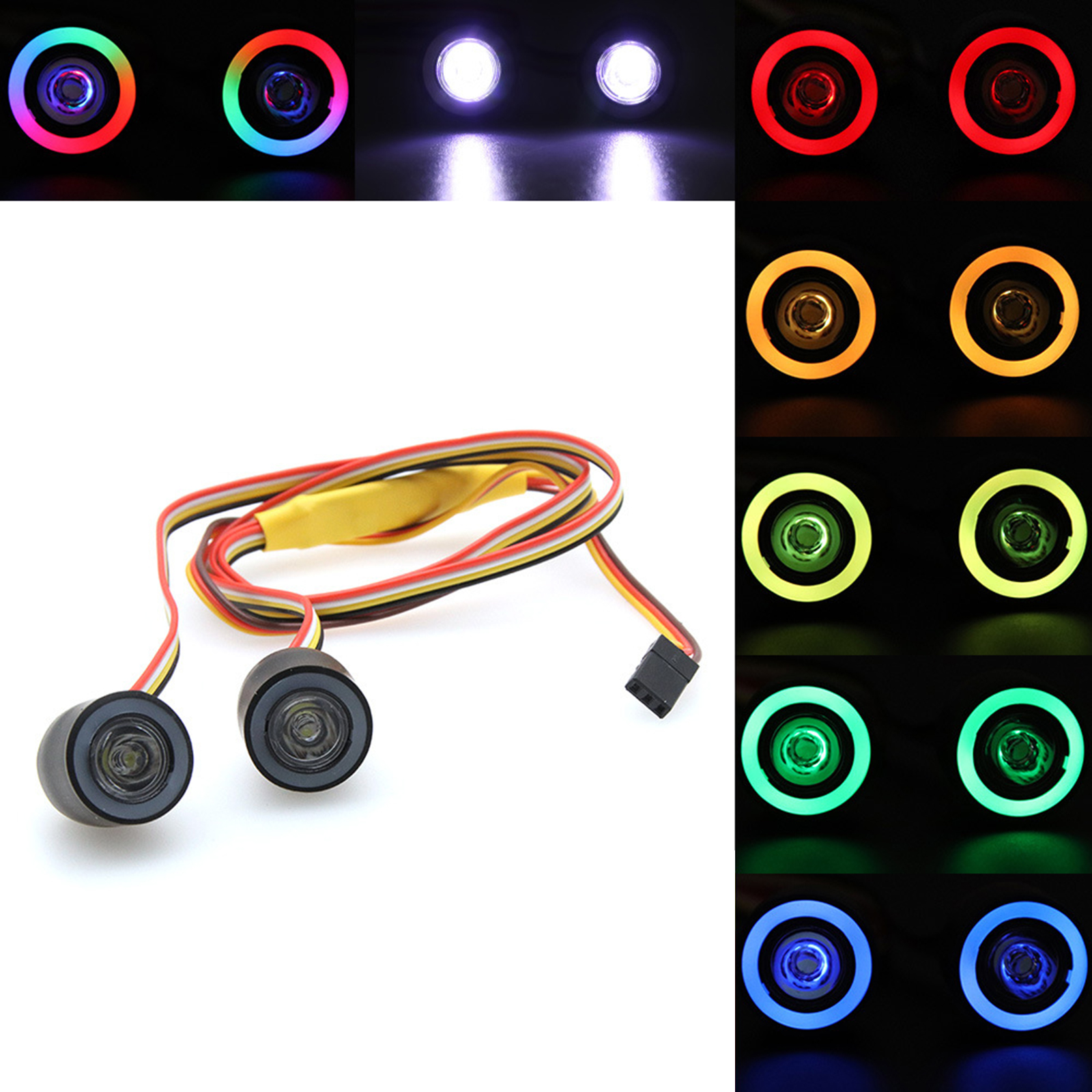 RC Radio control car 1/10 RC LED 19MM Headlight angel eyes light upgrade parts
