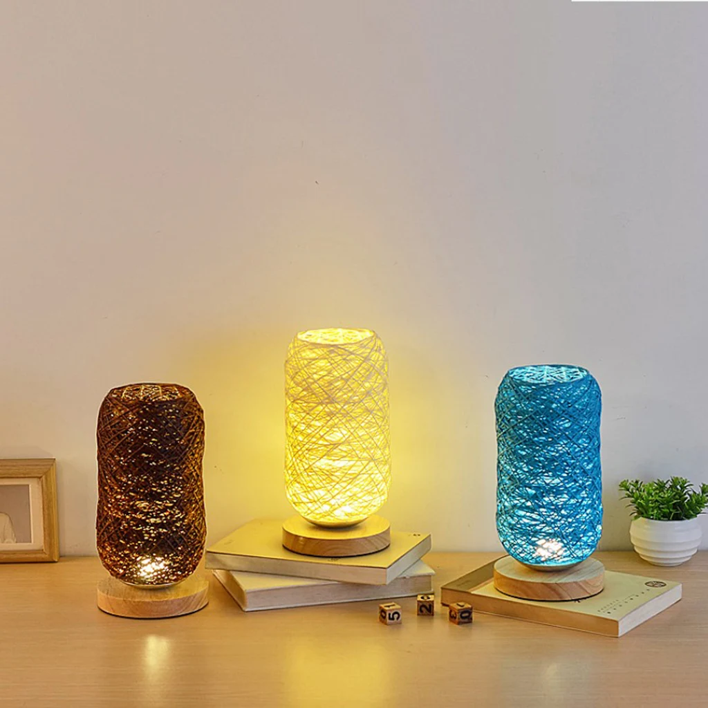 Table Lamps USB LED Bedside Nightstand Retro Nightlight for Bedroom Dorm Bar