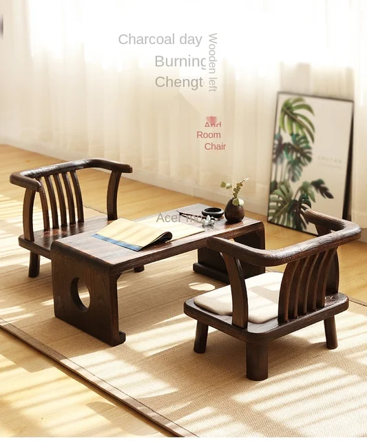 Solid Wood Tatami Seat Back Chair Japanese Style Leisure Chair Tea Tables  and Chairs - AliExpress