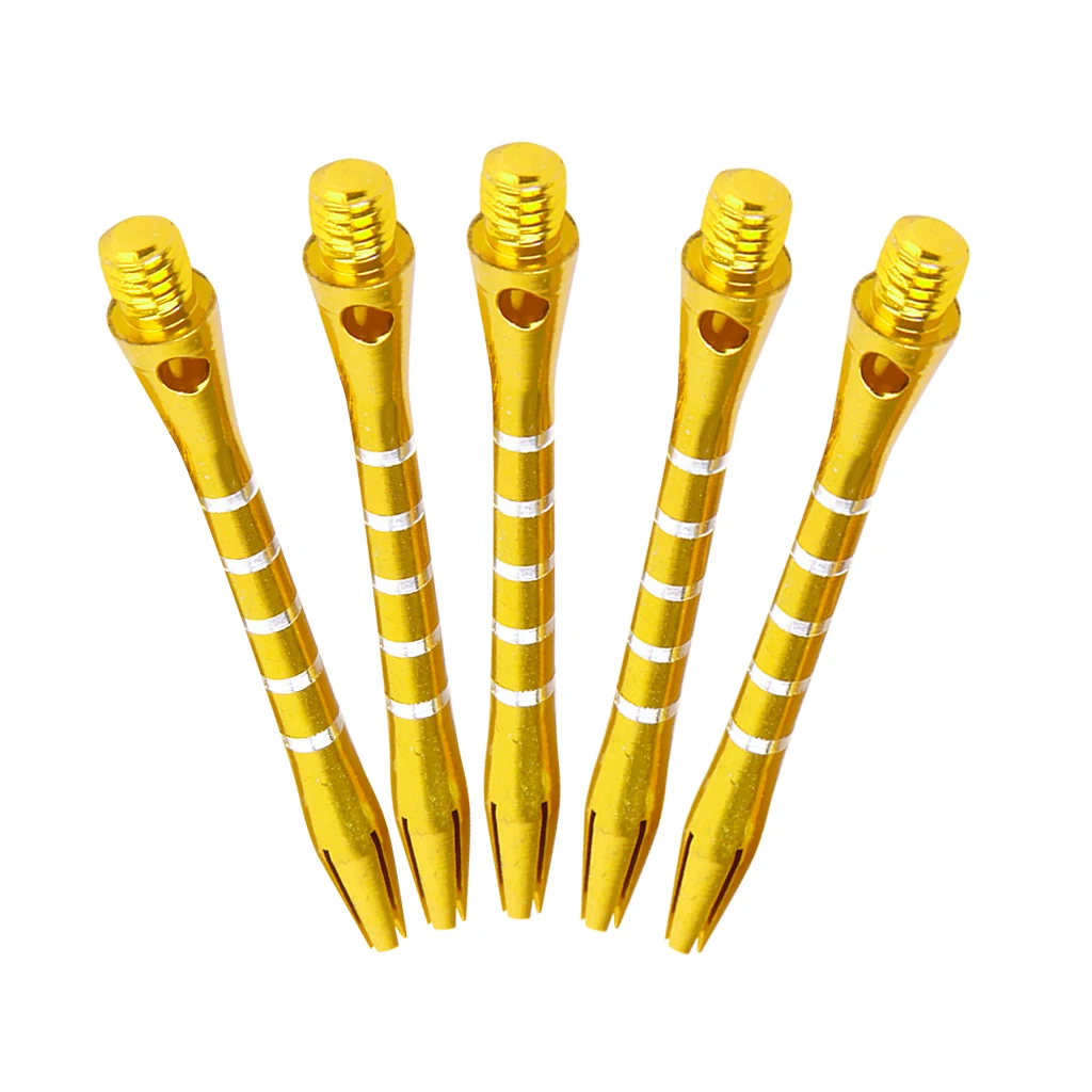 5pcs Golden Aluminum Medium Dart Stems Shafts Throwing Indoor GAME Accessory