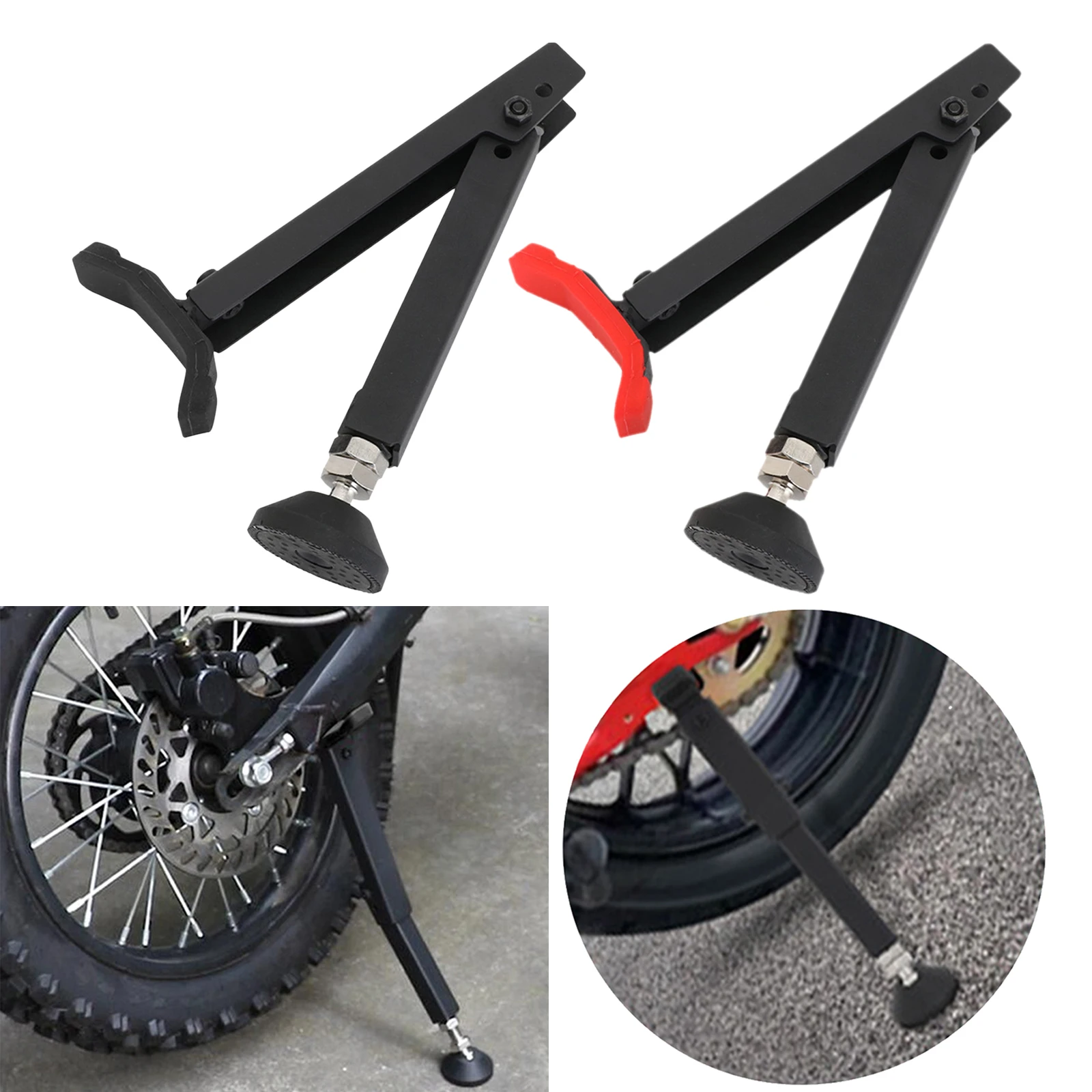 Wheel Support Side Stands Rear Frame Swingarm Lift for Scooter Dirt Bike Repairing Tool Foot Support Angle Adjustable Foldable