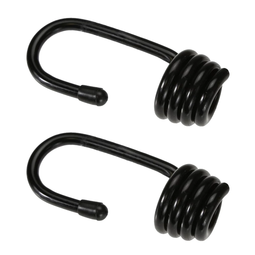 10 X 8mm Plastic-coated Bungee Shock Cord Hook Spiral Wire Hooks End Elastic 
