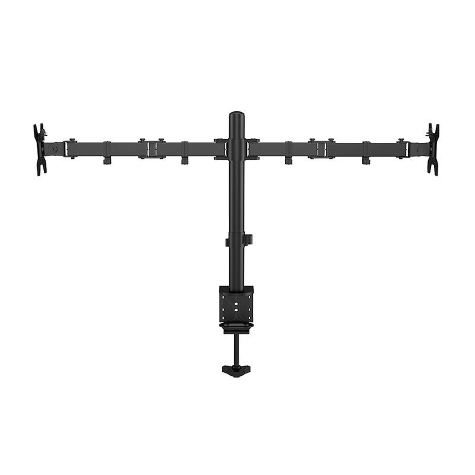 Free Standing Dual LCD Monitor Fully Adjustable Desk Mount Stand Fits 2 Screens Black