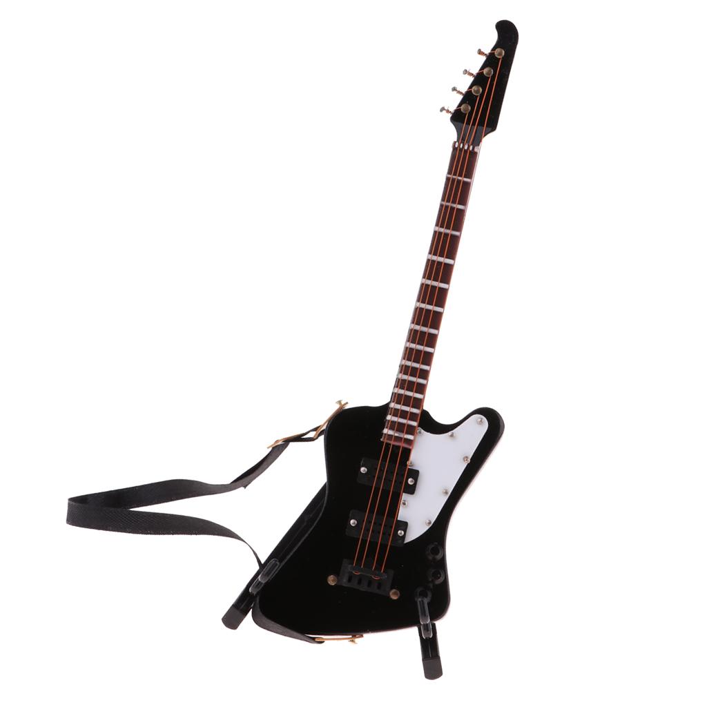 20 Cm Wood Miniature Electric Guitar Model for 20 Cm for Figurine