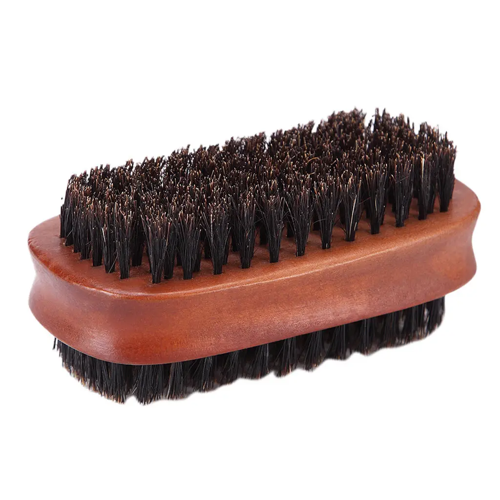 Soft Men Hair Bristles Beard Mustache Brush Palm 2 Sides Shaving Brush