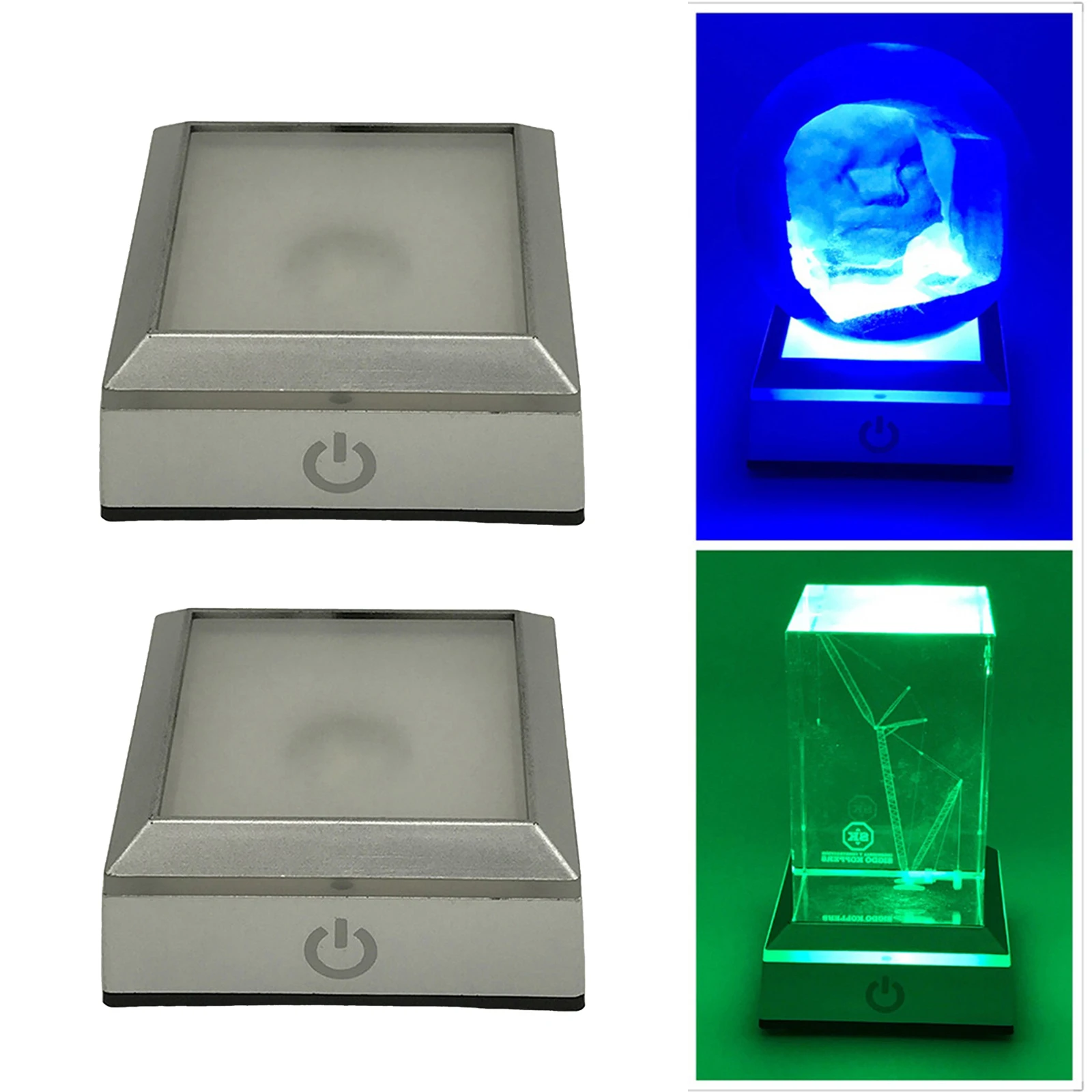 6 Colors LED Light Base Show Stand Display Plate with Sensitive Touch Switch