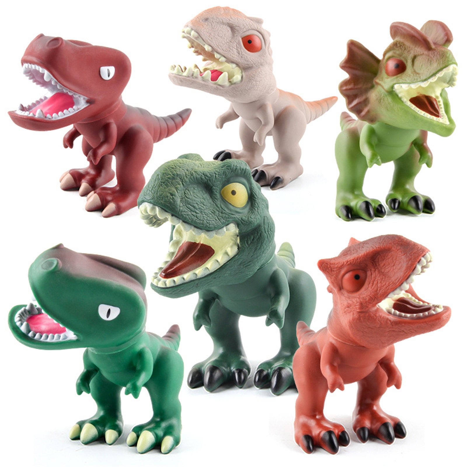 Modelo de Dinossauro de Borracha Brinquedos do Dinossauro dos Desenhos Animados da Primeira Bonito Macia Realista Rotativo Infância Educação Cognitiva Montessori Brinquedo 3d 1 brinquedo realista dinossauro giratório de desenhos animados