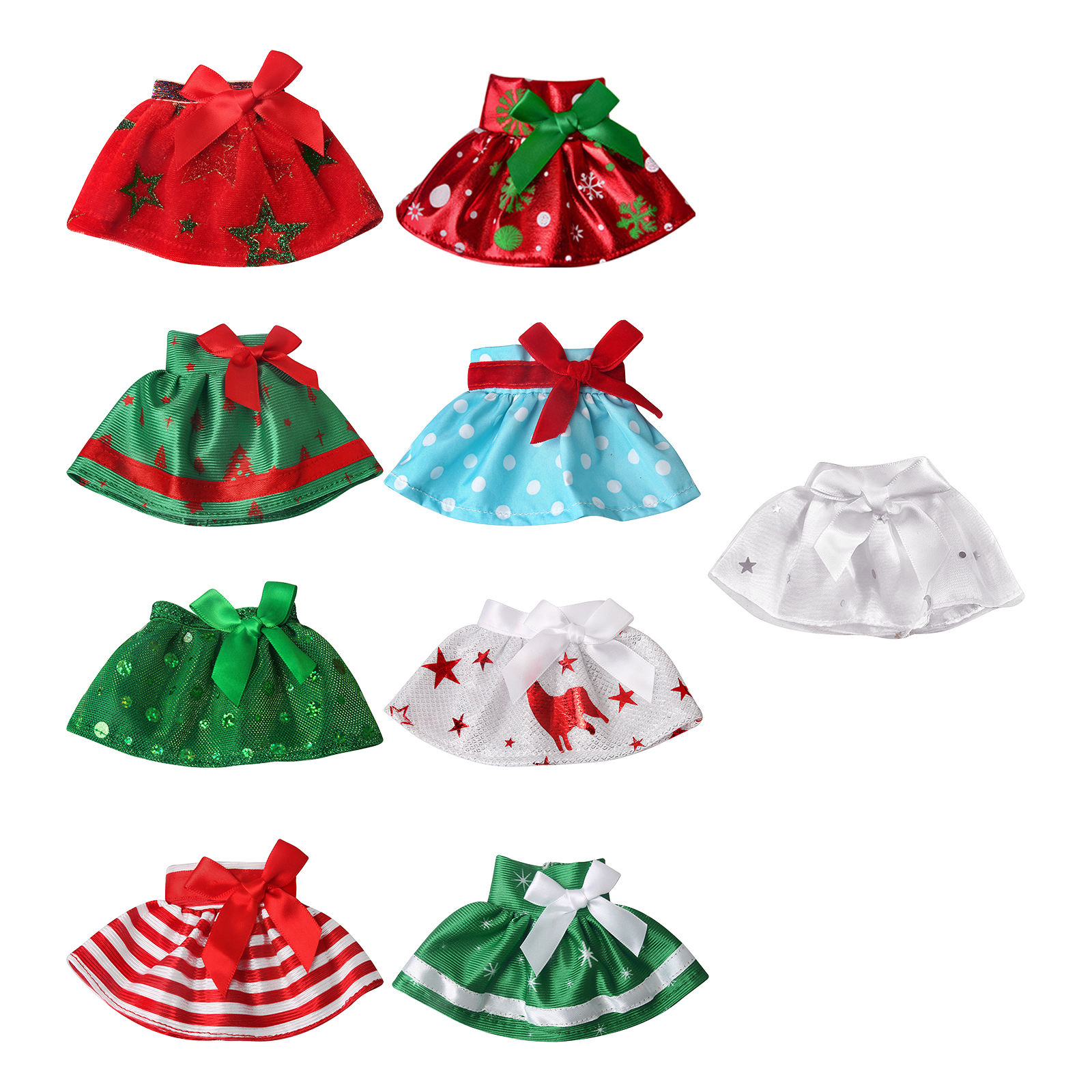 Adorable 1/12 Christmas Doll Skirt Bjd Outfits Girl Gifts Dress for Accessories Garments