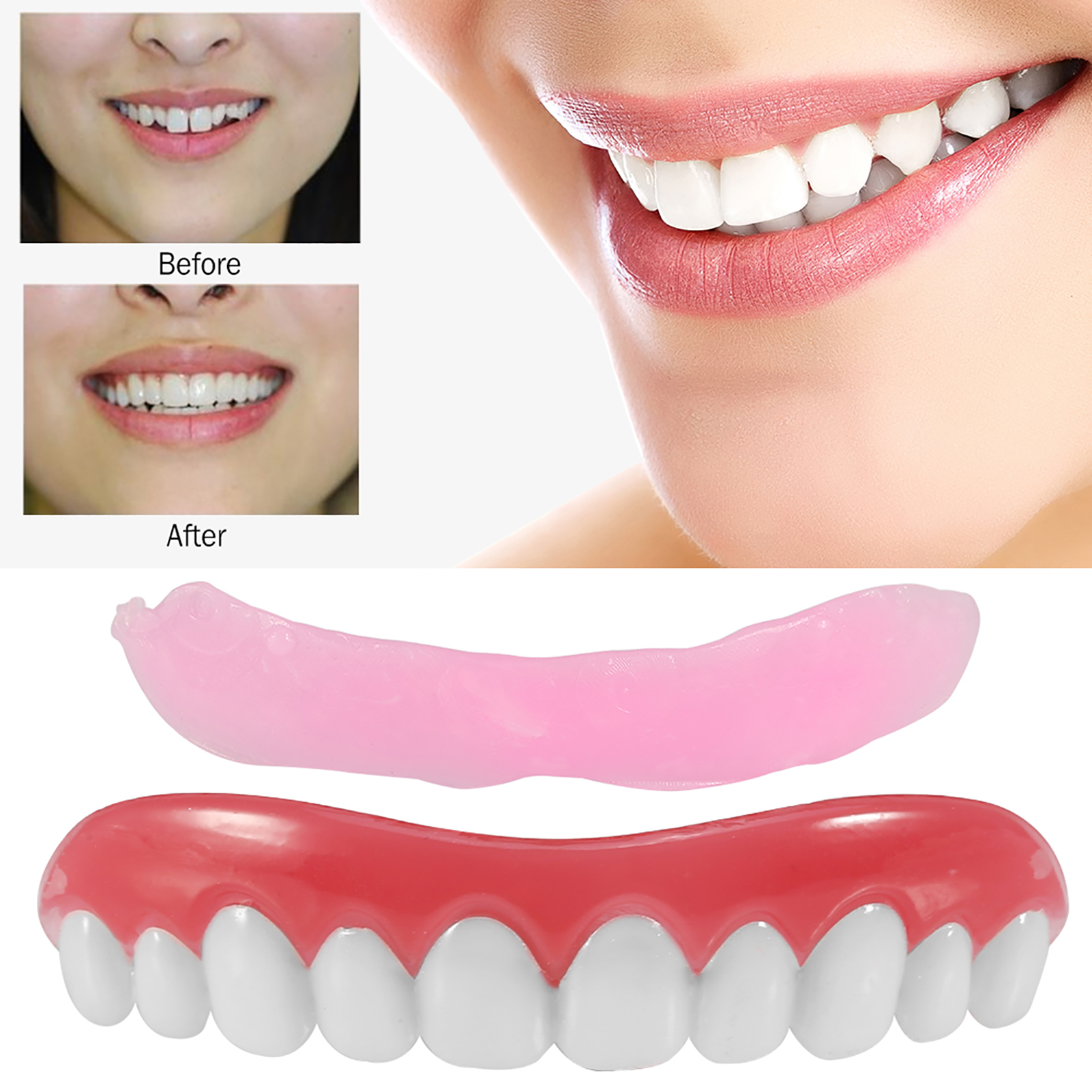 Best of 3 Pcs Silicone Upper / Lower False Teeth Perfect Laugh Veneers Dentures Paste Oral Hygiene Tools Fake Teeth Instant Smile Cosmetic Reviews & Tips