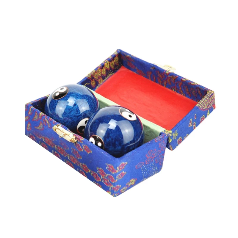 Boading Balls Chinese Health Exercise Stress Relief Chrome Massage Red Box New 