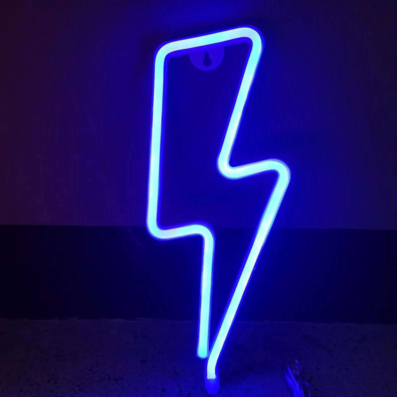 LED Home Neon Sign Lightning Shaped Wall Neon Light USB Decorative Night Light Wall Decor for Kids Baby Room Wedding Party