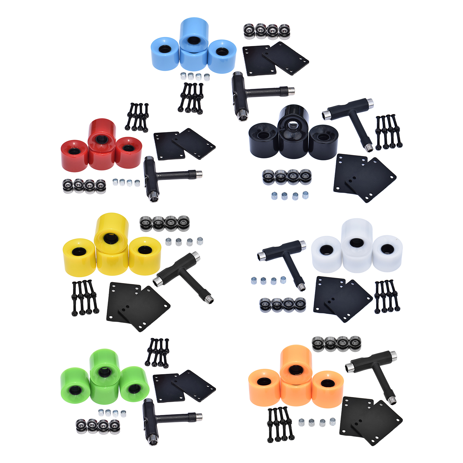 4Pcs Skateboard Wheels, 60X45mm PU Road Skate Long Board Wheel 78A Hardness Wheels Skateboard Maintenance Rollers