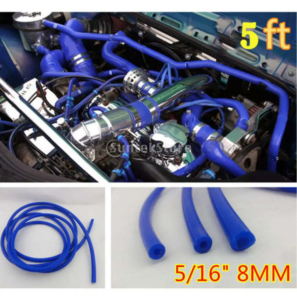 1.5 Meters Vacuum Silicone 5/16 inch (8MM) Fuel/Air Hose/Line/Pipe/Tube Blue/Black