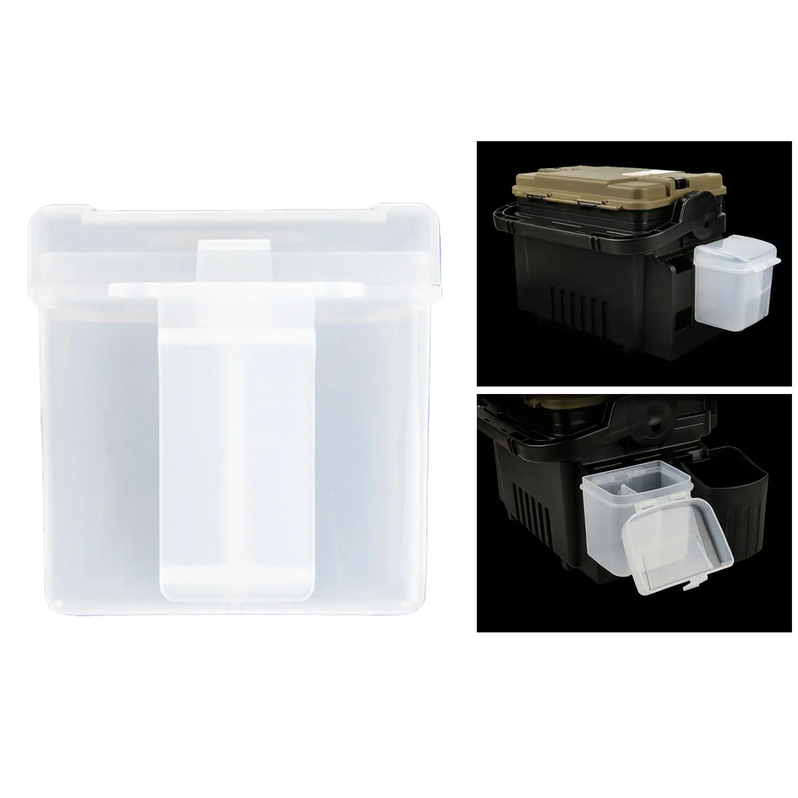 Portable Clear Plastic Fishing Bait Tackle Box Storage Case Hanger Container