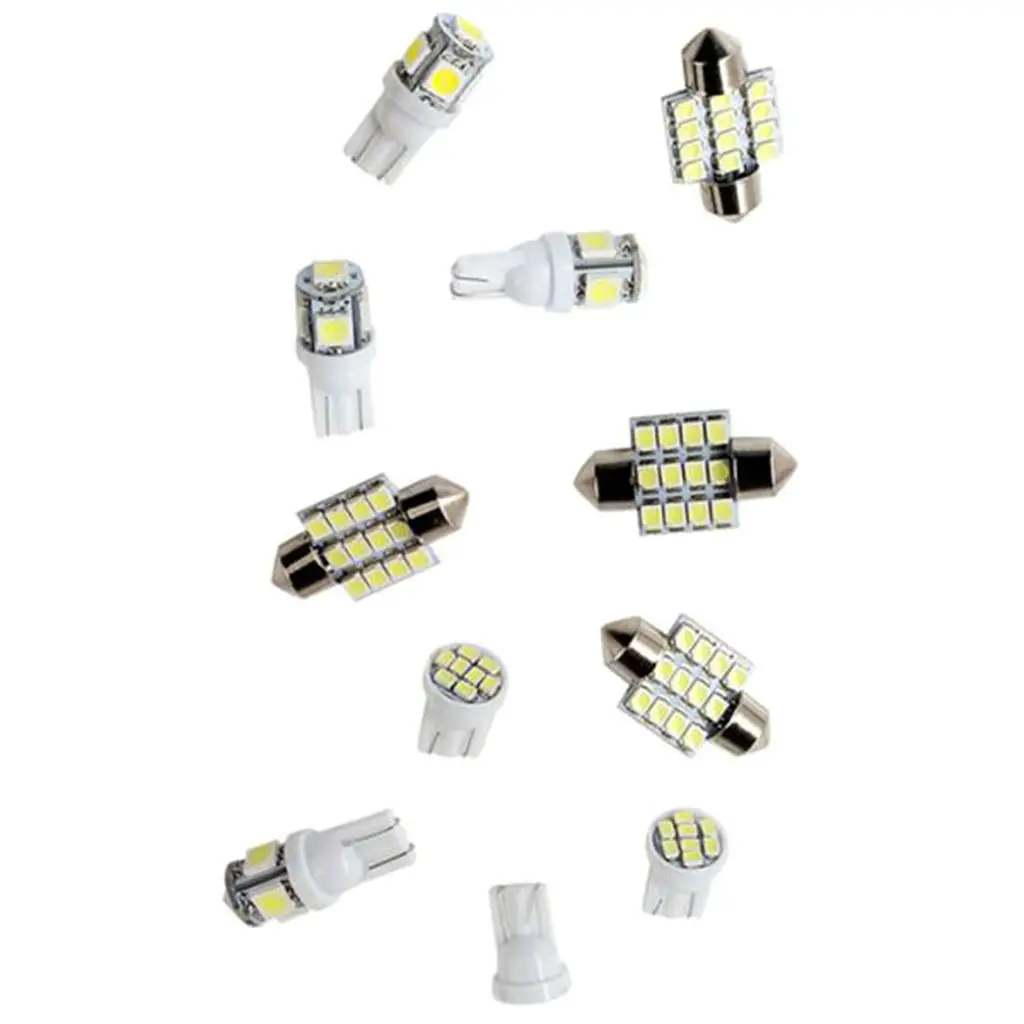 11 Pcs White Car LED Light 921 6428 6430 194 W5W T10 5/8SMD& 31mm Bulb Lamp For Car Daytime Running Signal Dome Light