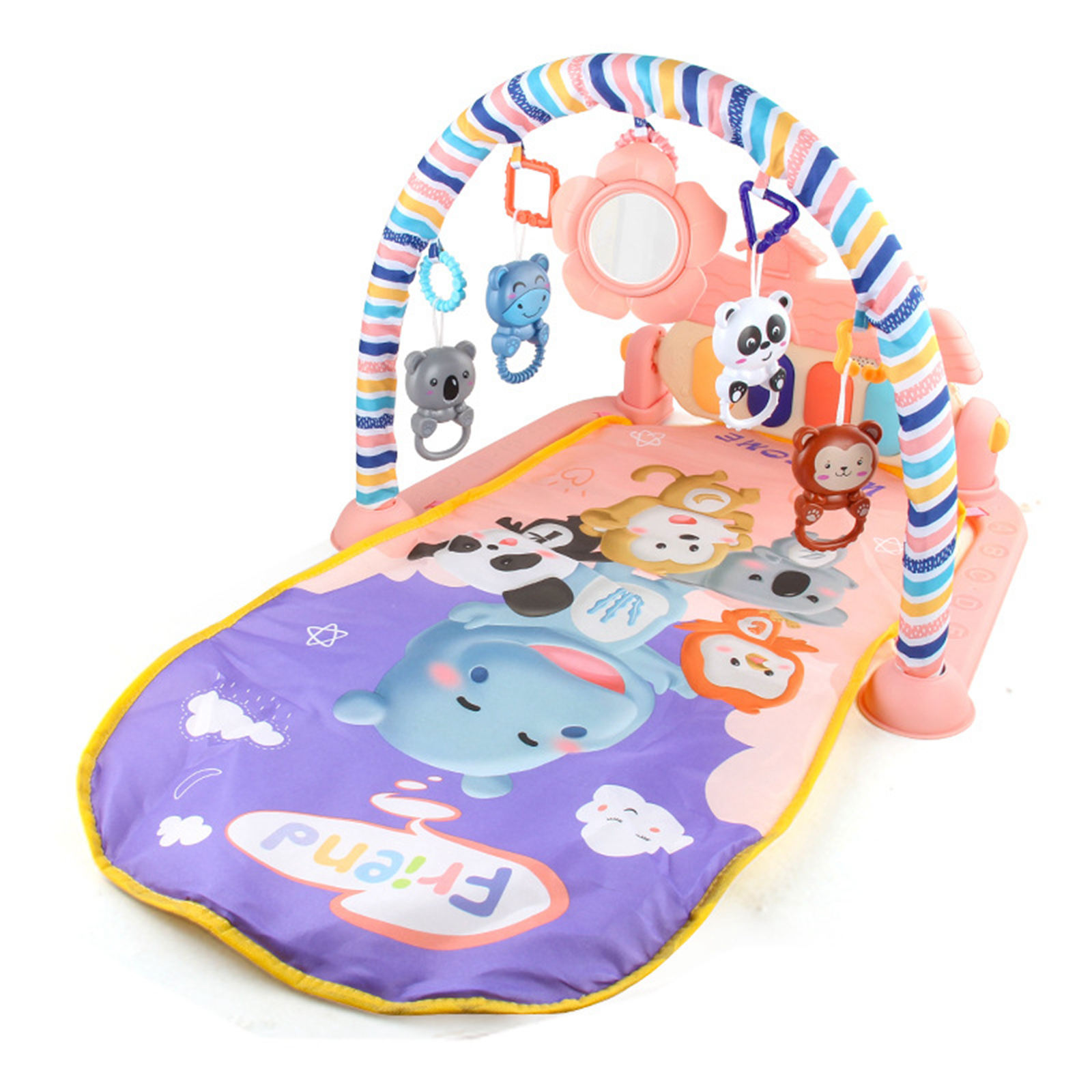 Baby Gym Puzzles Mat Educational Rack Toys Baby Music Play Mat with Piano Keyboard Infant Fitness Carpet Gift for Kids
