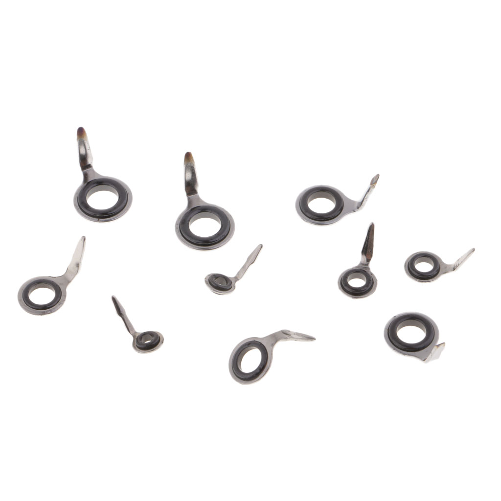 10pcs Fishing Rod Guides Eye Ring Rod Repair Kit 2mm, 3mm, 4mm, 4.5mm, 5mm