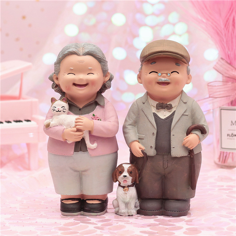 Amor dura estatueta o casal idoso aniversário