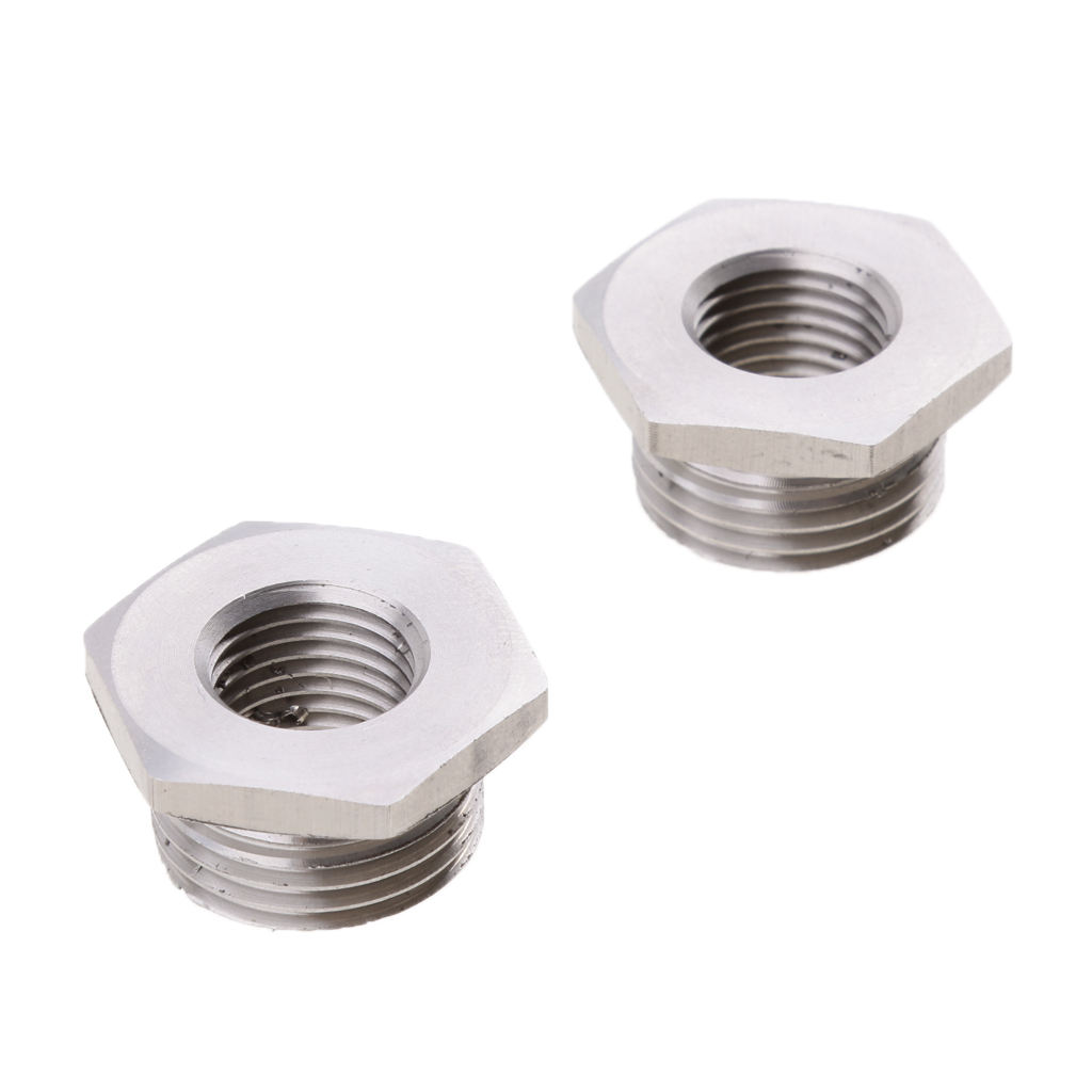 2 Pieces Reduce O2 Sensor Plug Adapter 18mm to 12mm Exhaust Pipe for Harley