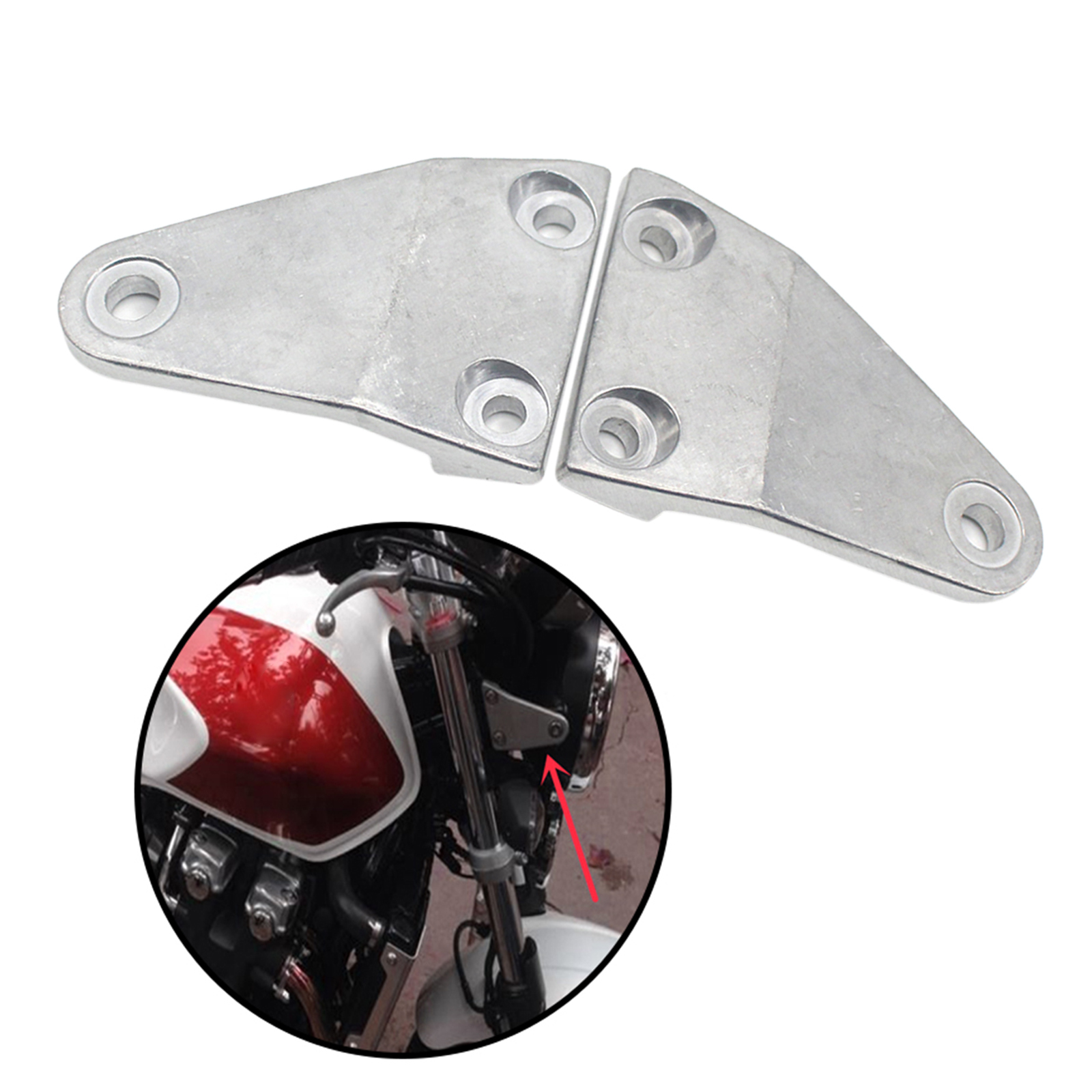 Motorcycles Aluminum Headlight Lamp Mount Bracket headlamp fixed frame Replacement for Honda CB1300/CB400 Racer Silver