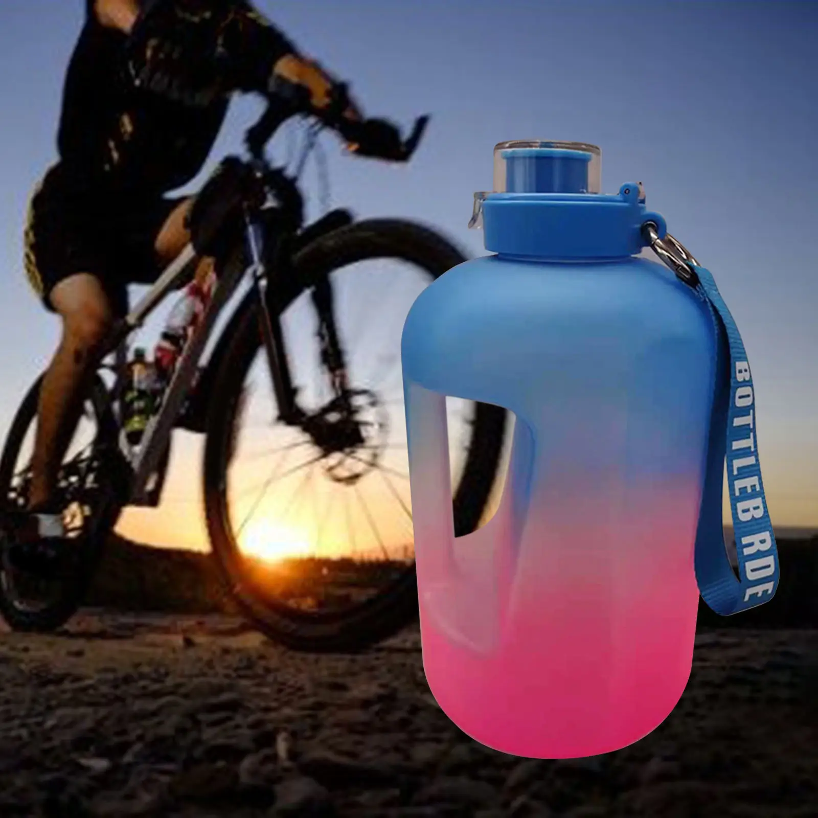 2.5L Water Bottle with Motivational Time Marker Leak-Proof Water Jug for Exercise Camp Outdoor Activity