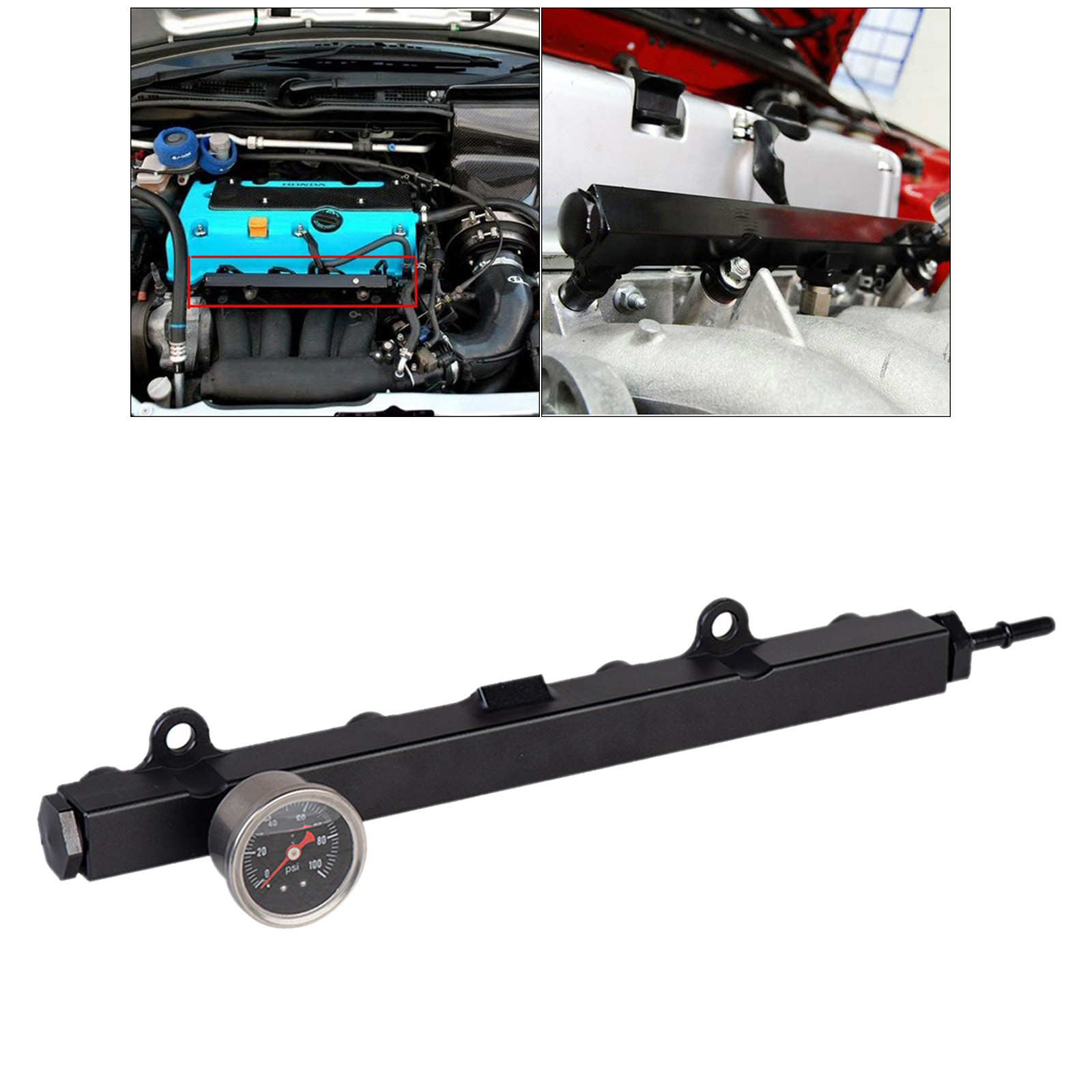 Billet Aluminum K Series High Flow Fuel Rail Replacement For Honda Civic and Acura Si Rsx Tsx  K swap Engine