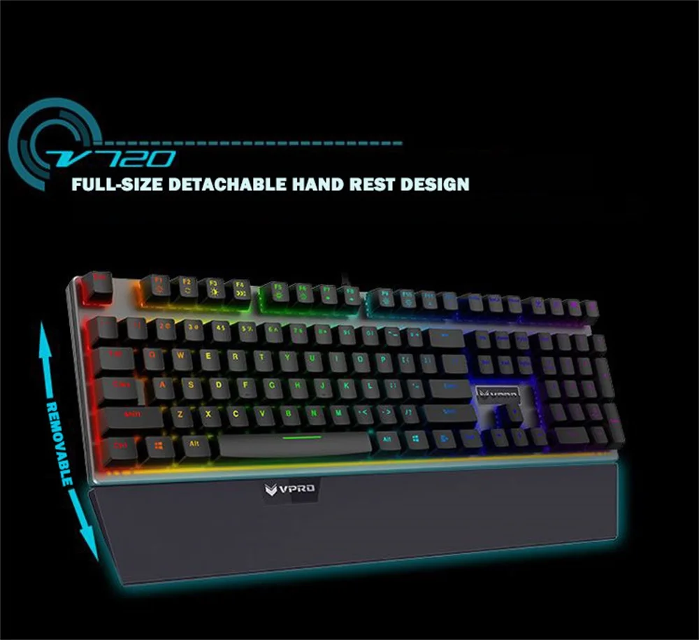 best office keyboard Rapoo V720 RGB Backlight Mechanical Gaming Keyboard Wired Computer Gaming Keyboard 108 Keys Programmable Keyboard computer keyboard for android mobile