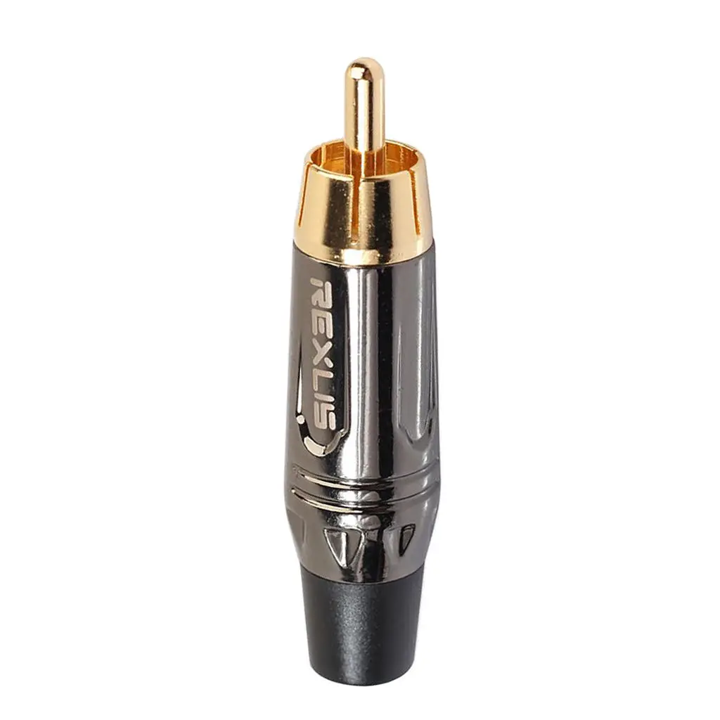 Low Noise High Fidelity Gold Plated RCA Plug Male Connector Accessory