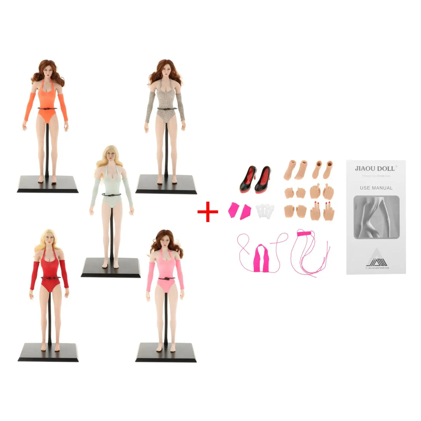 Flexible 1/6 Female Figure Seamless & Rack Shoes for 12 Inch Body Model