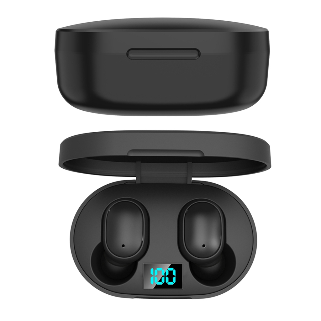 2021 New E6s Bluetooth Headset Smart Digital Display Wireless Mini HIFI Headphones Stereo in-Ear Waterproof Sports Earphone