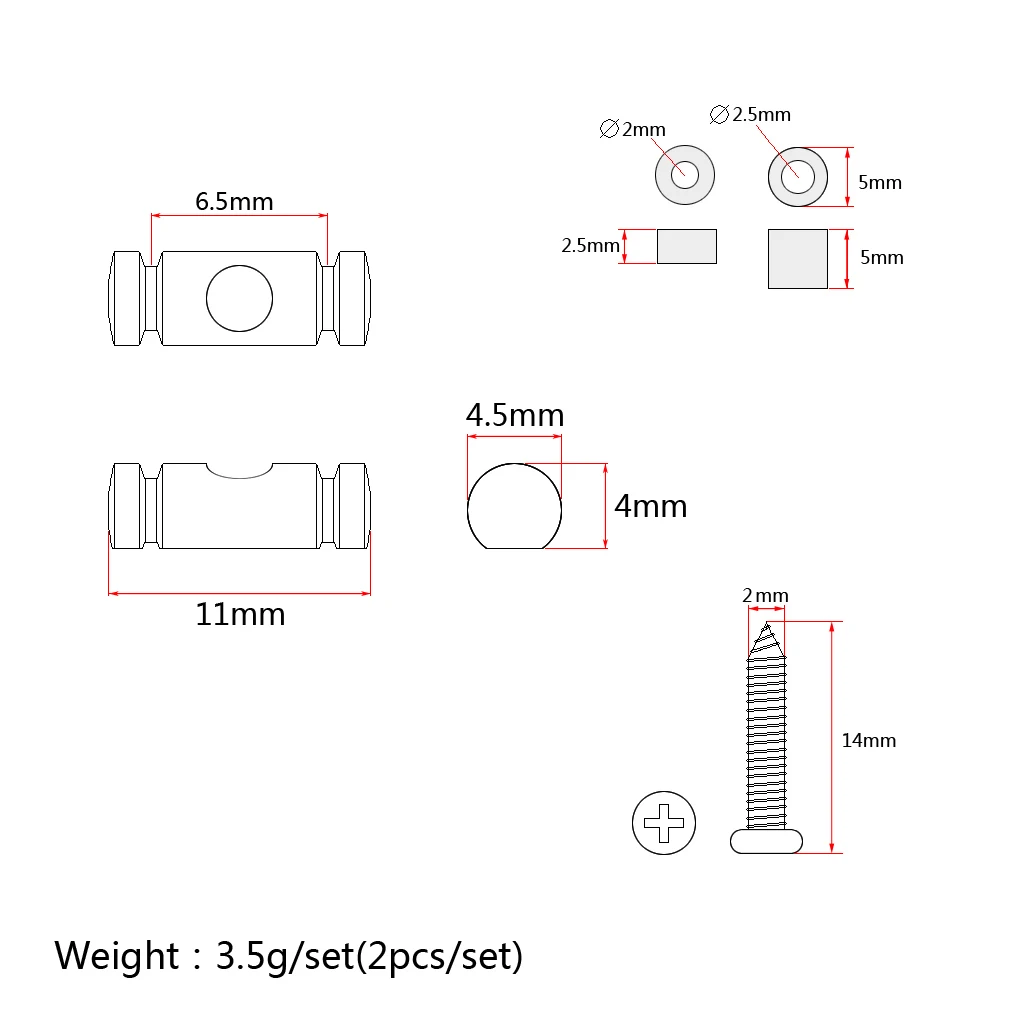 Tooyful Chrome GE19 Guitar Roller String Retainer Mounting Tree Guide for Electric Acoustic Guitar Parts Accessory