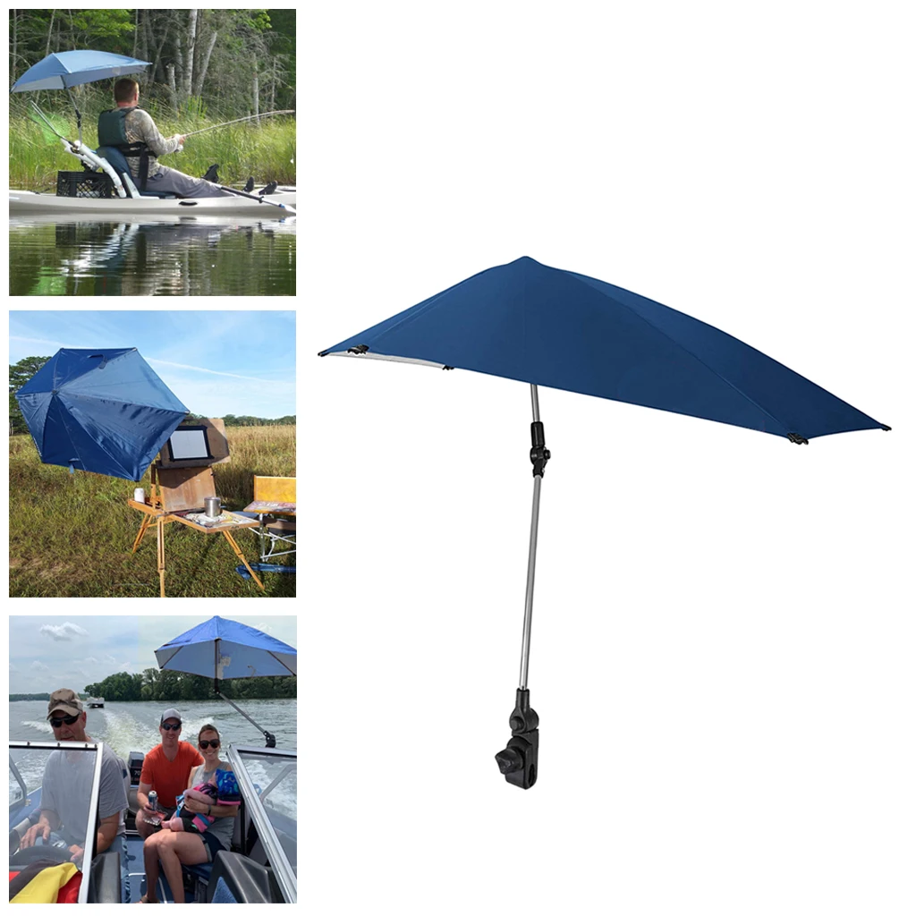 Foldable UPF 50+ Adjustable Clamp-on Beach Umbrella Protection] for Chair