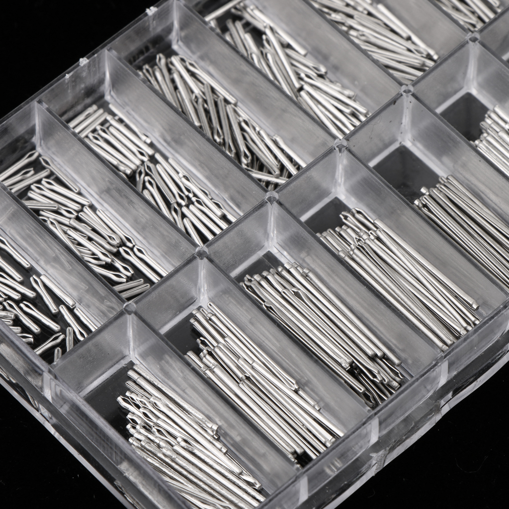 360 Pieces  Split Pins with Box Stainless Steel Watch Pins with Double Flange