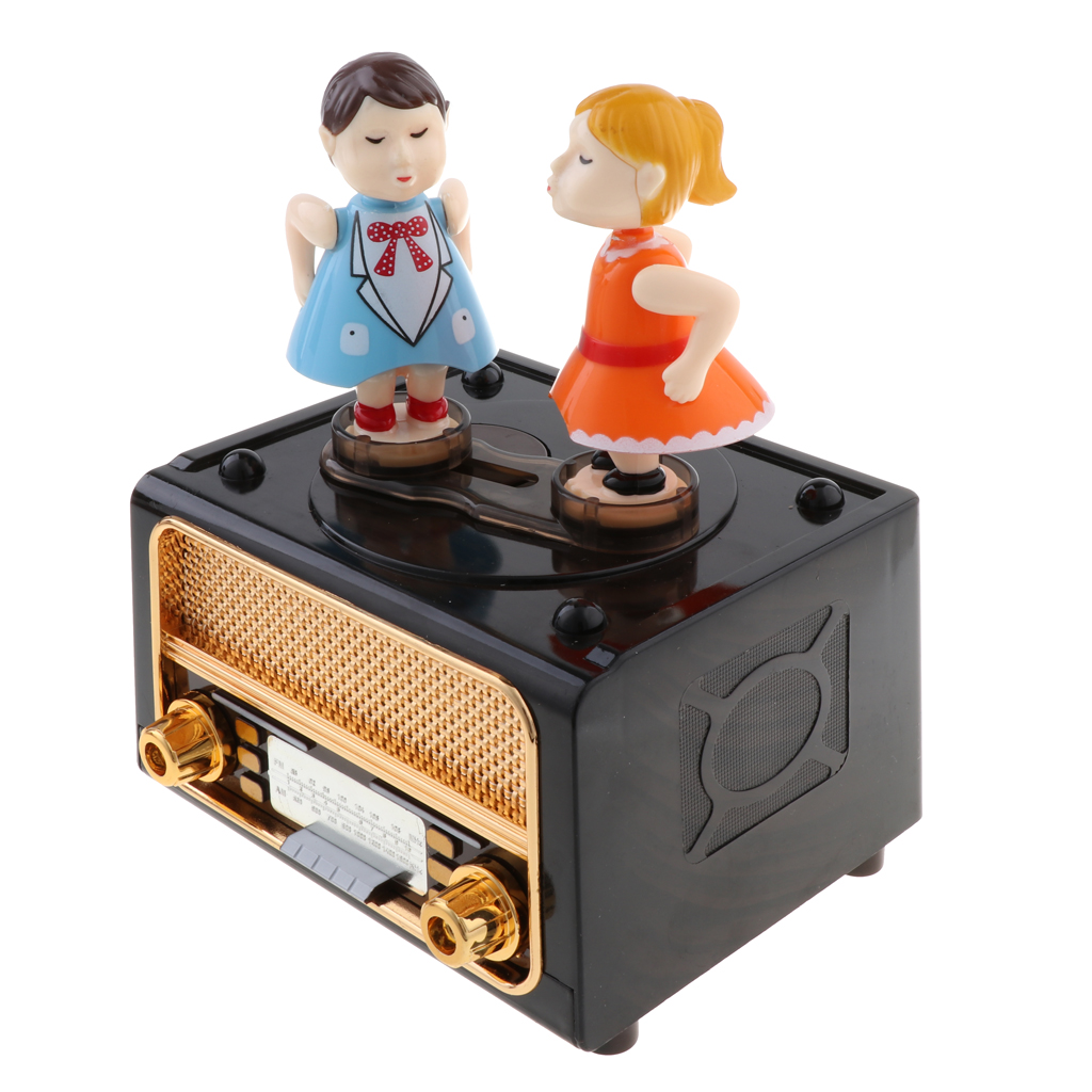 Radio Player Shaped Classic Mechanism Musical Box Wind Up Music Box Gift for Christmas/Birthday/Valentine Day