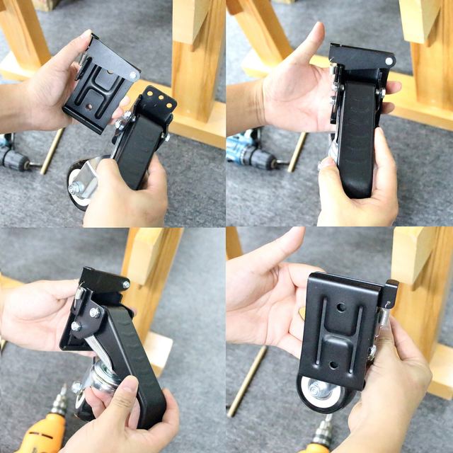 Kit Ruote Per Banco Da Lavoro SOLEJAZZ - 4 Ruote Retrattili, Portata 400kg, Ruote In Uretano, Acciaio