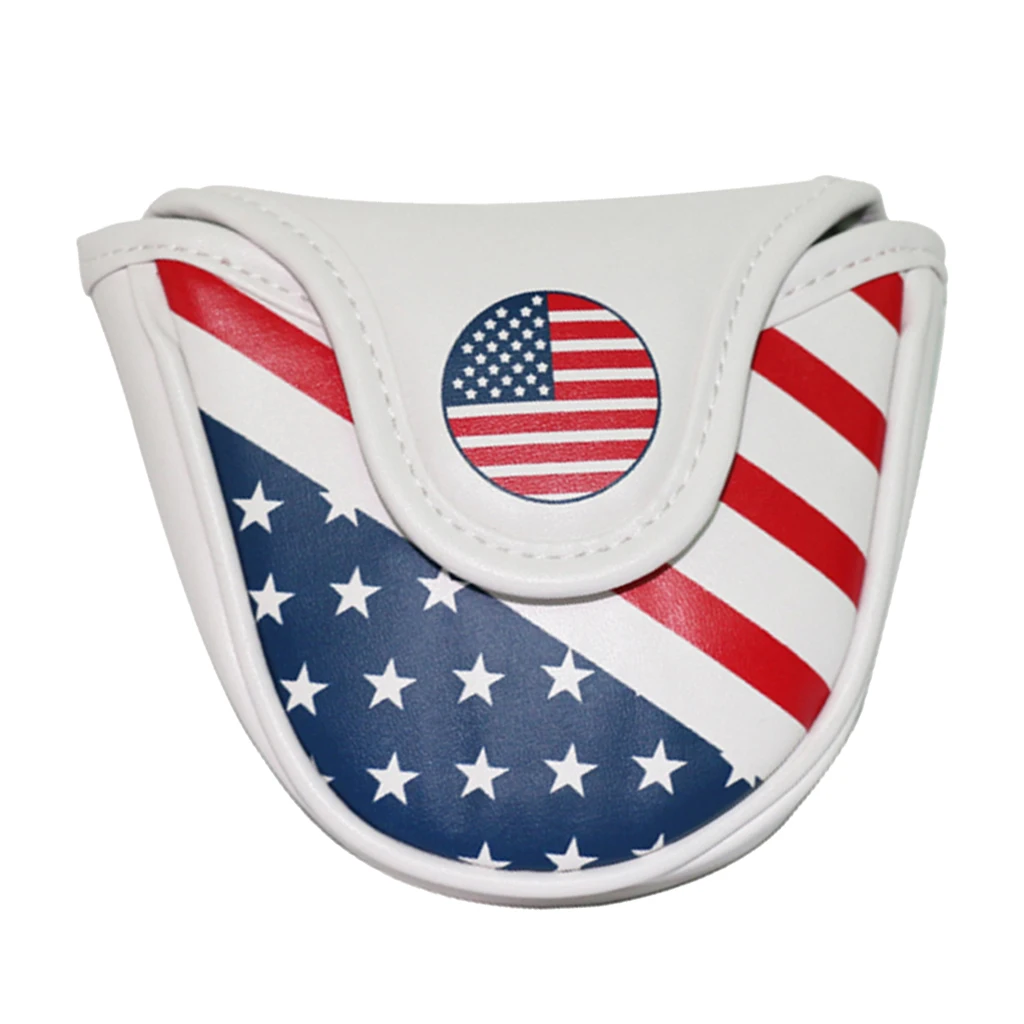 Premium Golf Club Headcover USA American Flag Blade Putter Mallet Putters Head Cover Protector Guard Sleeves Accessories