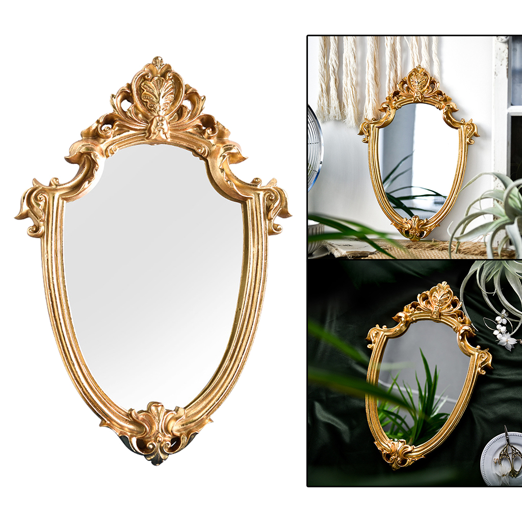 Antique Style Golden Decorative Makeup Mirror Art Bathroom ing Mirrors