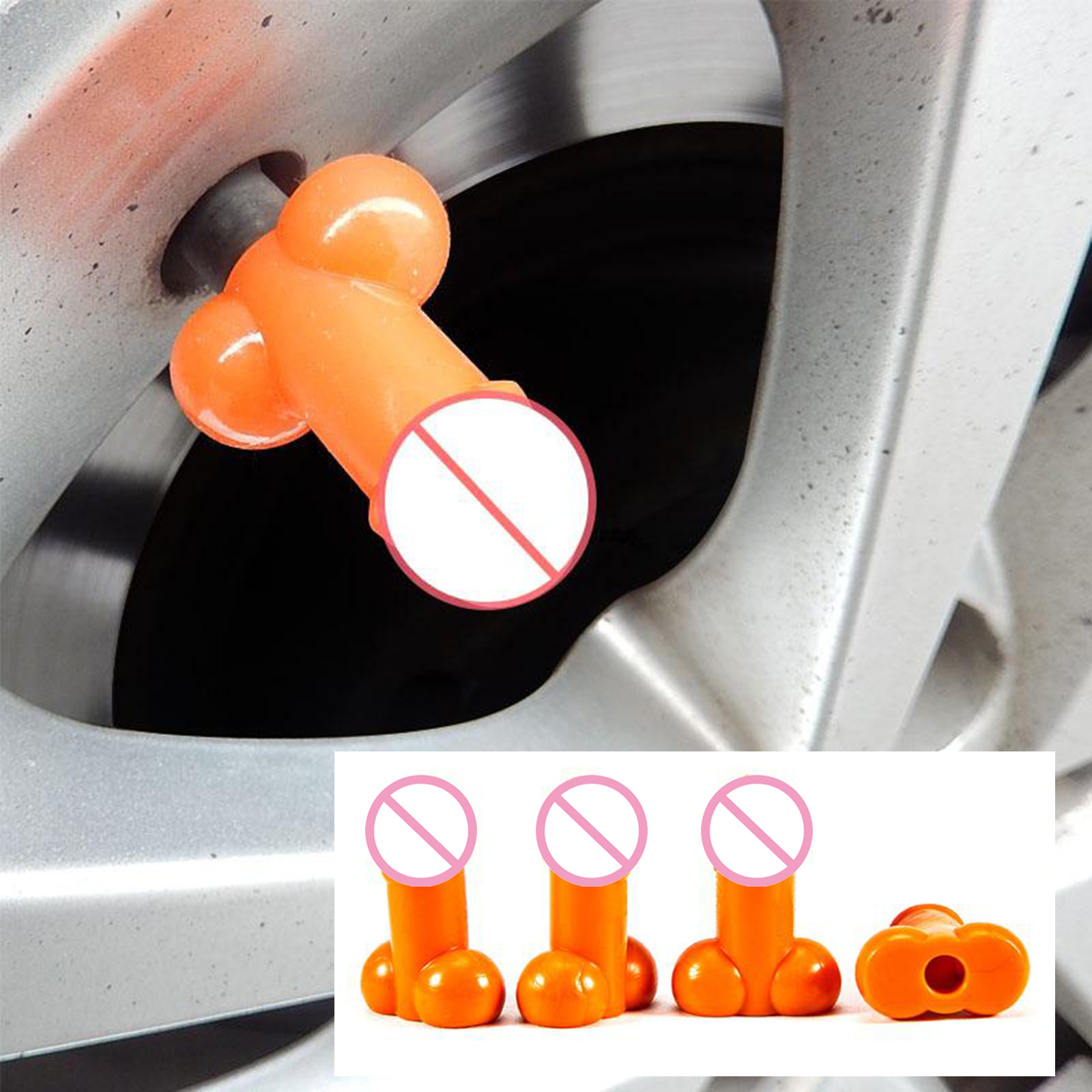 4 Pack Car Motorcycles Bicycles Prank Tyre Tire Valve Luminous Stem Cap