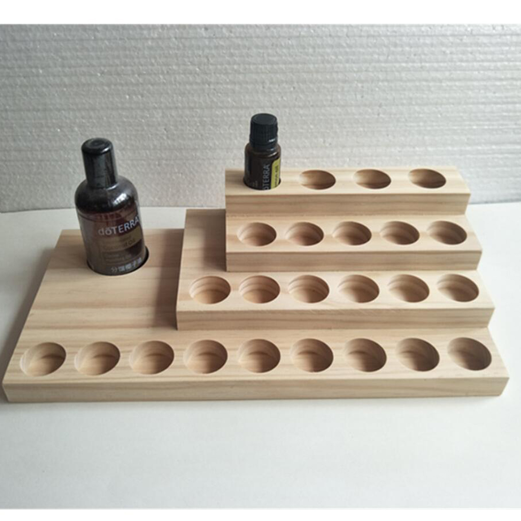 Wooden Essential Oil Storage Rack Organizers for Storage & Tabletop Display Aromatherapy Perfume Organizer Rack Stand Holder