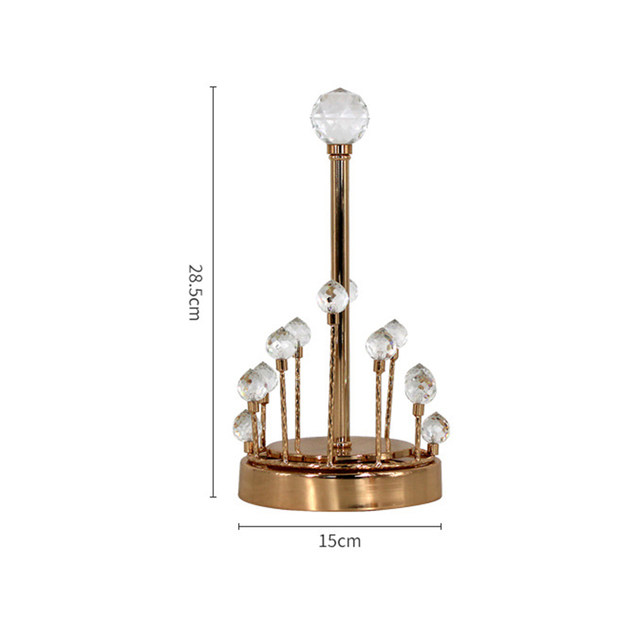 Support De Papier Essuie-tout Autoportant En Verre Avec Diamants écrasés - Base Carrée, Boule Supérieure - Décoratif Pour Cuisine, Salle De Bain