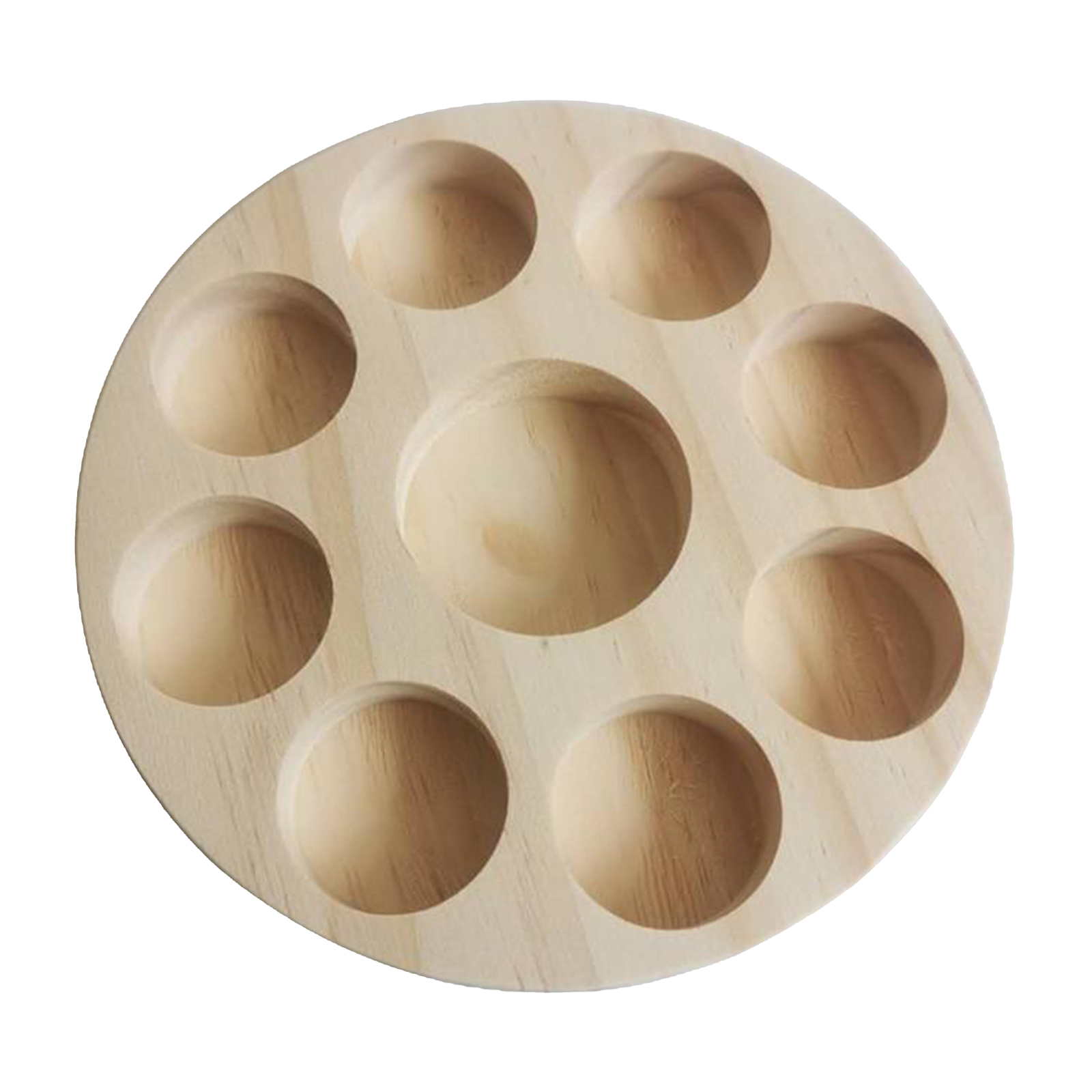 Round Wooden Essential Oil Display Stand Rack Container Cosmetic Storage