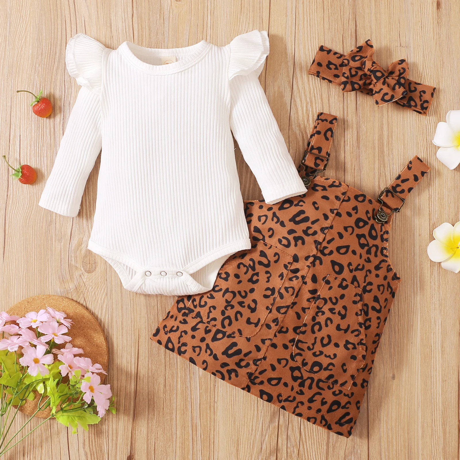 baby clothes penguin set Ma&Baby 0-18M Newborn Infant Baby Girls Clothes Set Ruffles Long Sleeve Rompers Leopard Strap Dress Autumn Spring Outfits D95 Baby Clothing Set medium