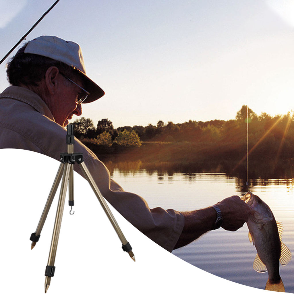 Fishing Rod Stand Foldable Ground Holder Tripod Stand Telescopic Rack for Shore Sea Fish