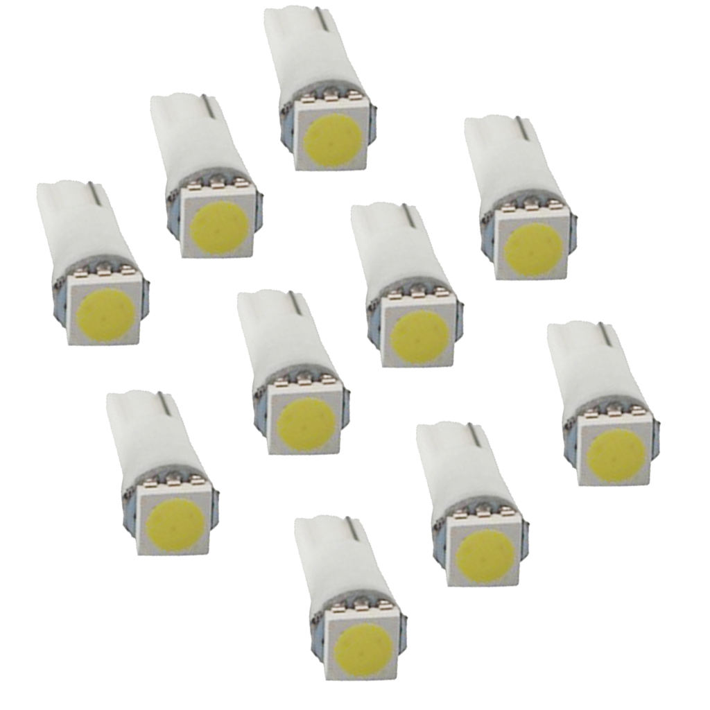 10pcs T5 5050 LED Car Interior /Meter/Reading Door Step Map Light Lamps