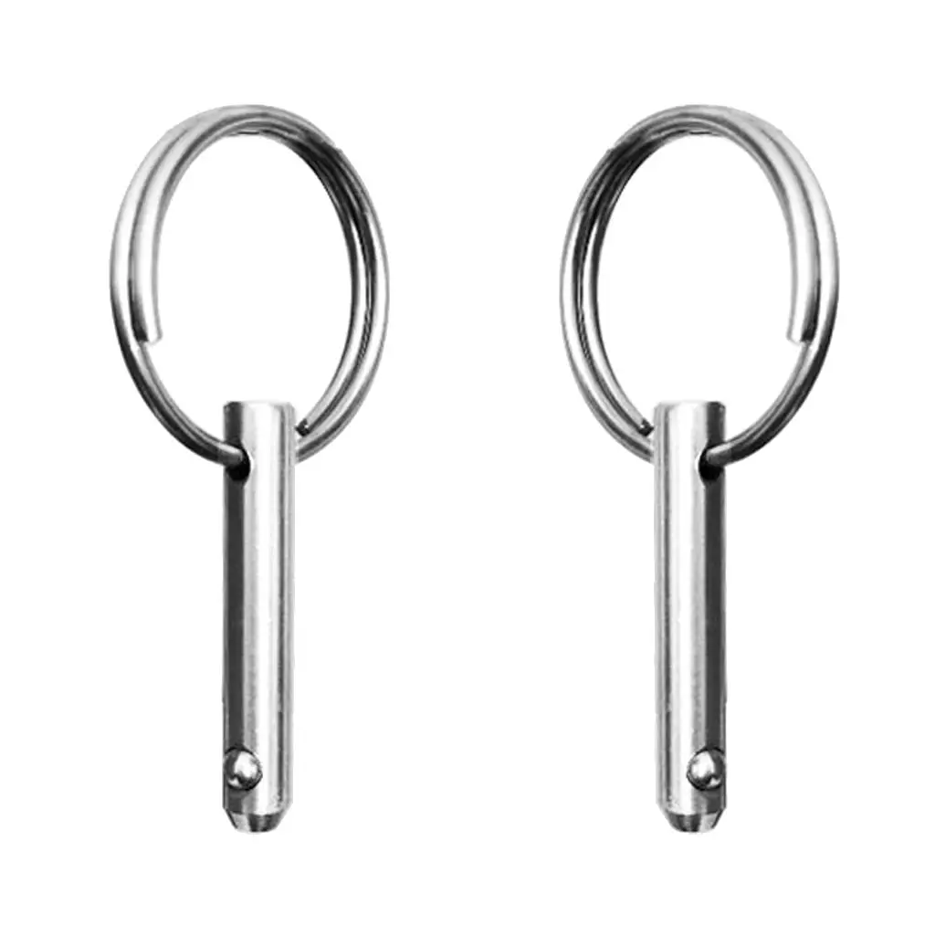 Set of 2 Marien Grade 316 Stainless Steel Spring Loaded Ball Deck Hinge Quick Release Pins Bimini Top Fittings For Boats